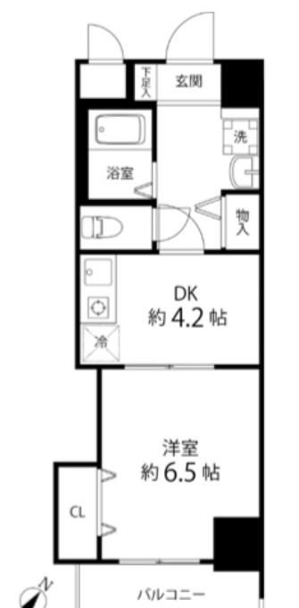 マルジュ―マンション(1DK/4階)の間取り写真