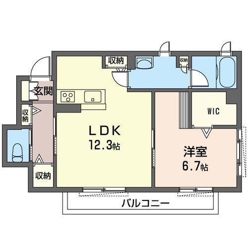 MAISON REVE(1LDK/1階)の間取り写真