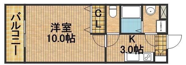 遠州鉄道 曳馬駅 徒歩14分 4階建 築24年(1K/4階)の間取り写真