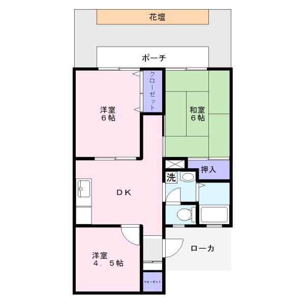 鈴木コーポ(3DK/1階)の間取り写真