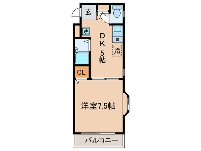 アパ-トメント カヤ(1DK/3階)の間取り写真