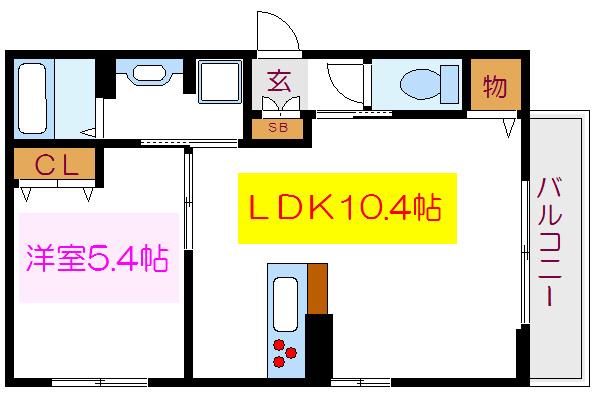 プランドール押上(1LDK/2階)の間取り写真