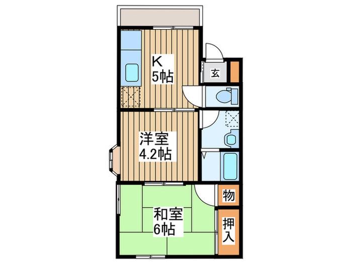セレクション磯子(2K/2階)の間取り写真