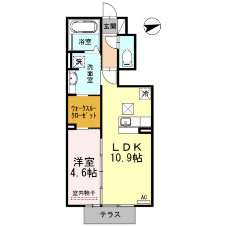 ヴィレッタ(1LDK/1階)の間取り写真