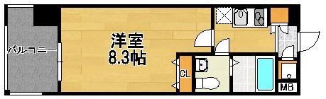 ORIENT BLD NO.60 V-T(1K/13階)の間取り写真
