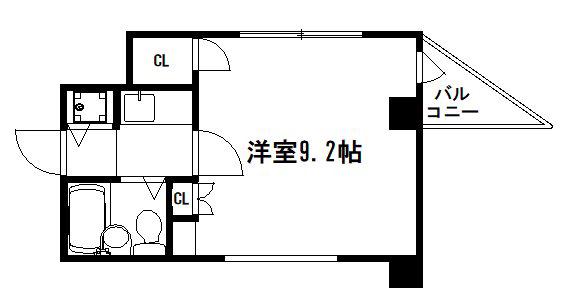 デトムワン二篠城東(1K/7階)の間取り写真