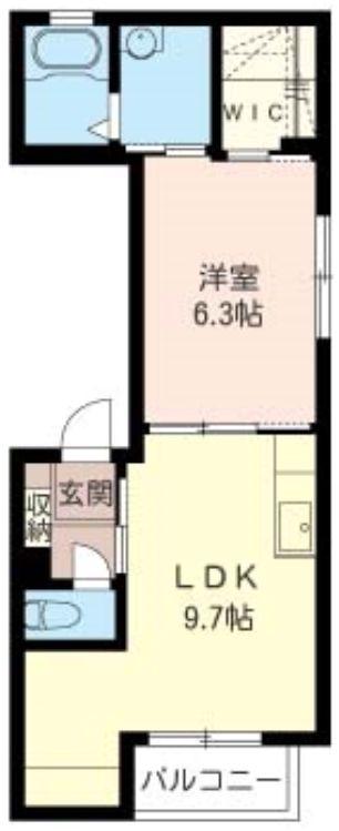 PISOLINO(1LDK/2階)の間取り写真