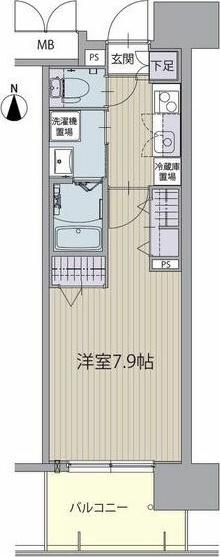 パルティール金山アネックス(1K/7階)の間取り写真