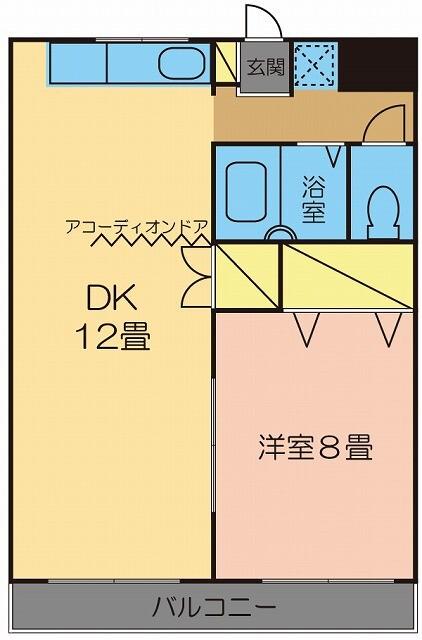 オクノコーポ(1LDK/2階)の間取り写真