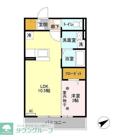 グランリーブル壱番館(1LDK/2階)の間取り写真