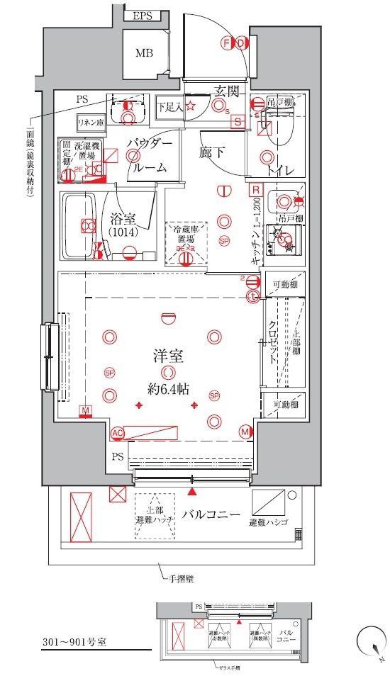 クレイシアIDZ三田(1K/3階)の間取り写真