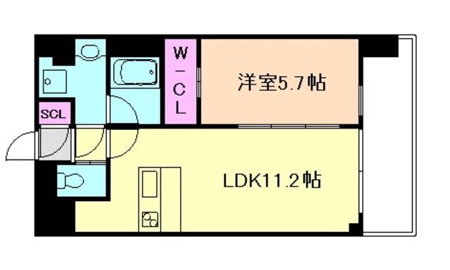 グランカーサ新大阪サウス(1LDK/4階)の間取り写真