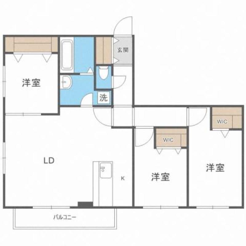 ANGEーSENTIER(3LDK/2階)の間取り写真