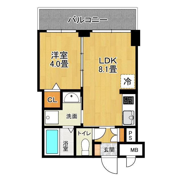 リアライズ長居公園通(1LDK/5階)の間取り写真