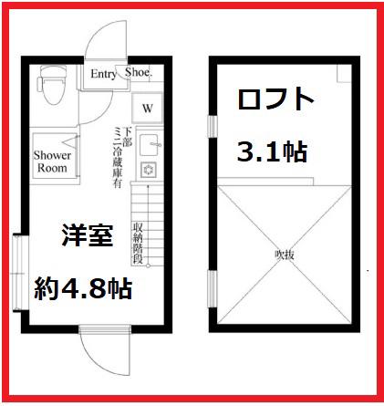 ハーモニーテラス豊島VII(ワンルーム/1階)の間取り写真