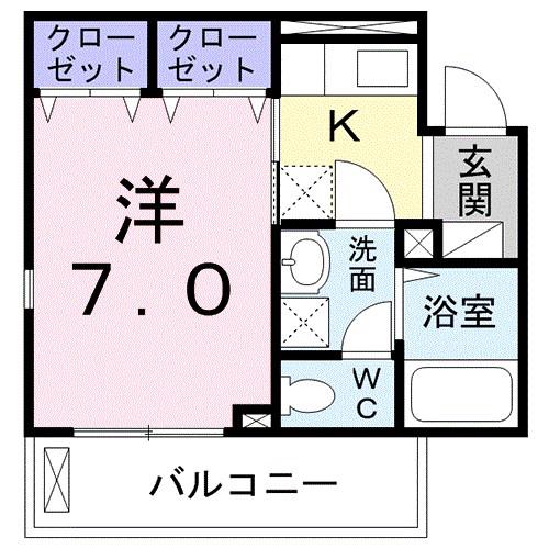 メゾン ド レスポワール(1K/2階)の間取り写真