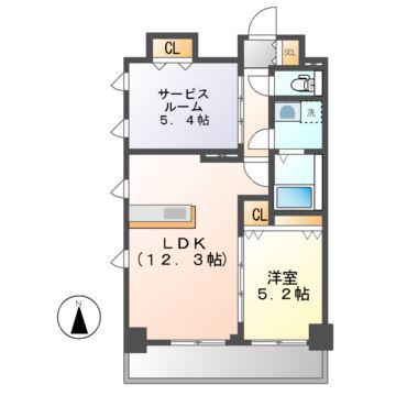 ALTOROSE名古屋(1SLDK/8階)の間取り写真