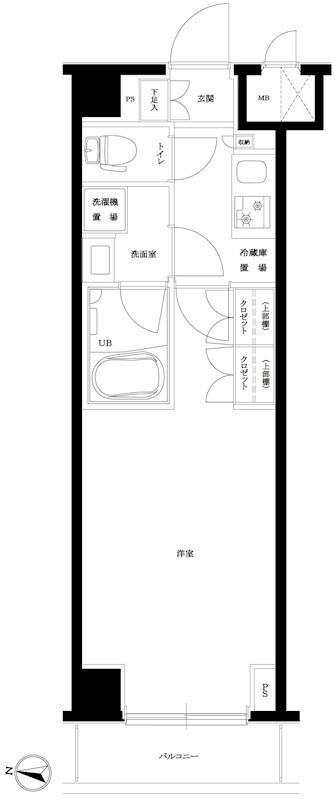 ルーブル南馬込六番館(1K/3階)の間取り写真