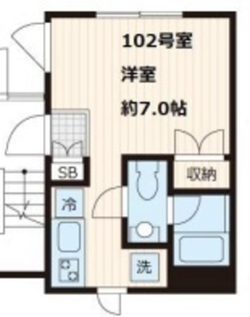 フレア本郷(ワンルーム/1階)の間取り写真