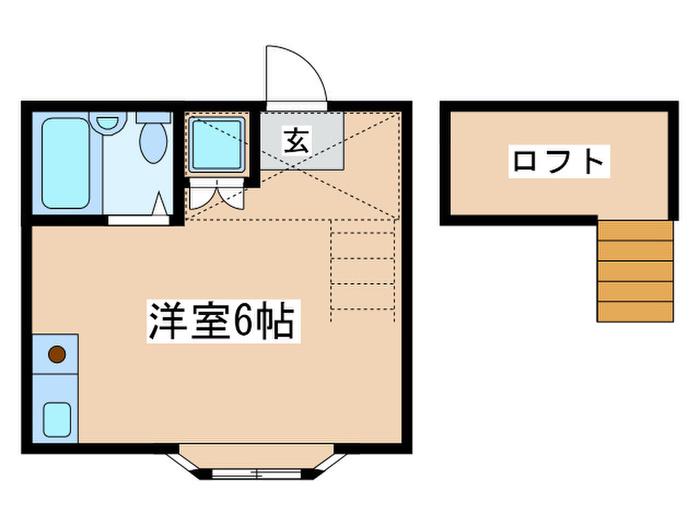 ハイツ南生田(ワンルーム/1階)の間取り写真