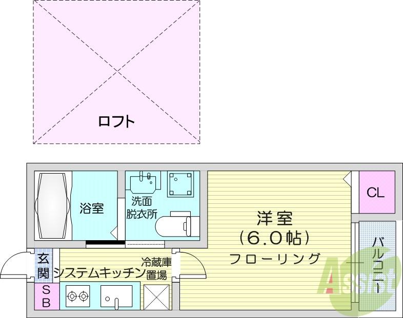 FELICITA(1K/1階)の間取り写真
