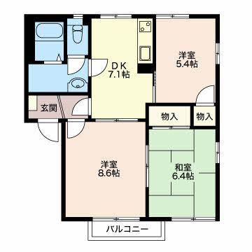 フレグランス恵(3DK/1階)の間取り写真