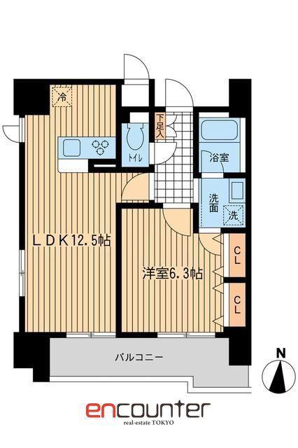 KDXレジデンス大山(1LDK/5階)の間取り写真