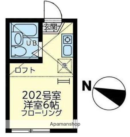 ユナイト衣笠モニカベルッチ(ワンルーム/2階)の間取り写真