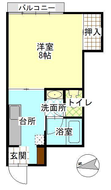 イン・プロムナード(1K/2階)の間取り写真