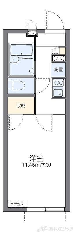 レオパレスパークコンフォールII(1K/1階)の間取り写真