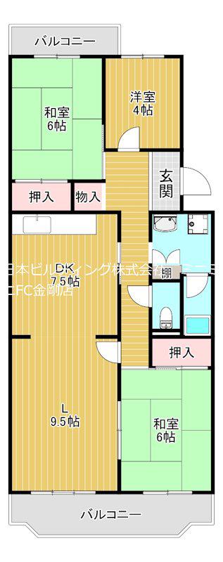 UR藤沢台第3 312棟(3LDK/3階)の間取り写真