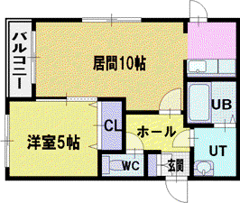 グランメゾン厚別(1LDK/4階)の間取り写真
