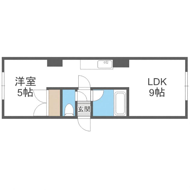 コーポかなやII(1LDK/4階)の間取り写真