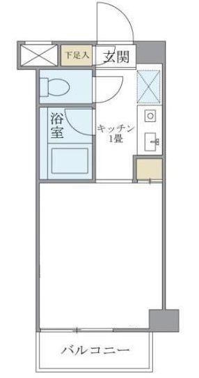 ブランシェ高輪(1K/1階)の間取り写真