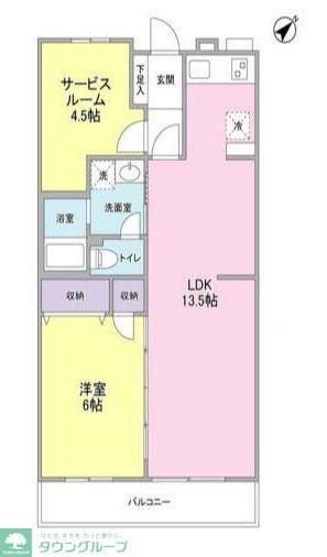 セントラルパーク幕張本郷(1SLDK/1階)の間取り写真