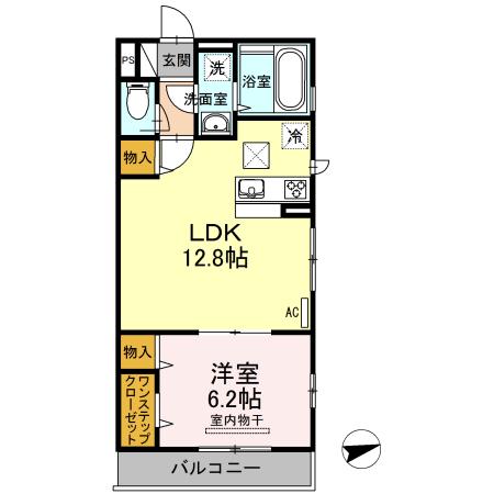 ラフィーネ(1LDK/2階)の間取り写真