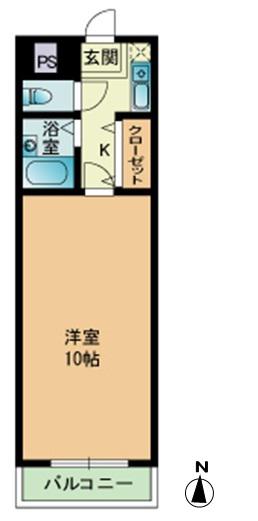 アイレックス南天神(1K/1階)の間取り写真