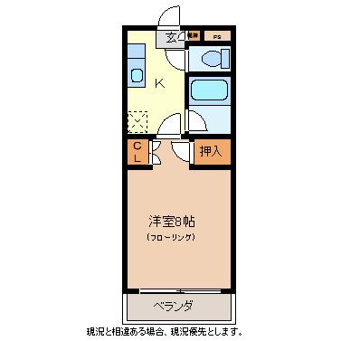 エクセレンスZ-1(1K/1階)の間取り写真