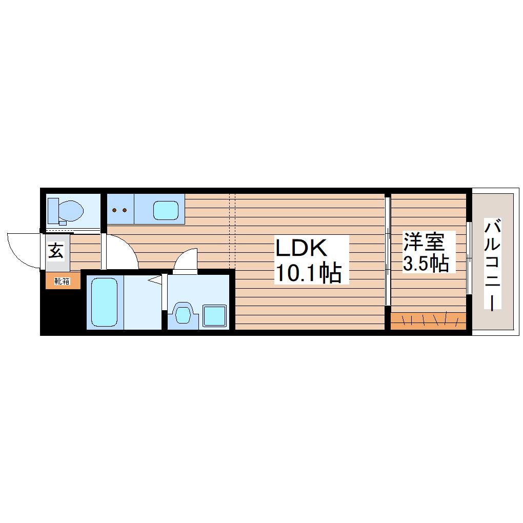 GRAND SOLEIL手倉田(1LDK/3階)の間取り写真