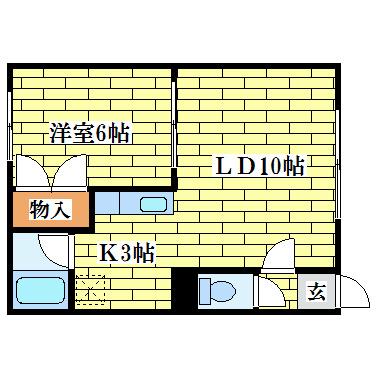 さくらハイツII(1LDK/3階)の間取り写真
