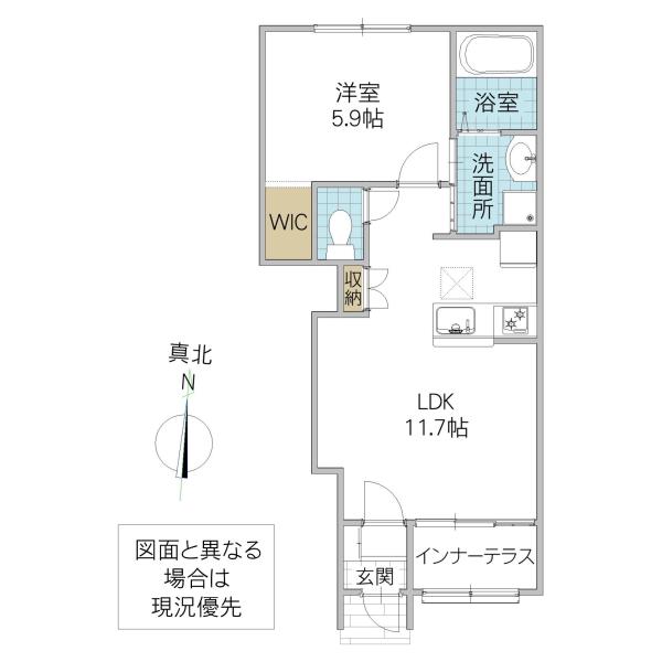 ベリーベル(1LDK/1階)の間取り写真