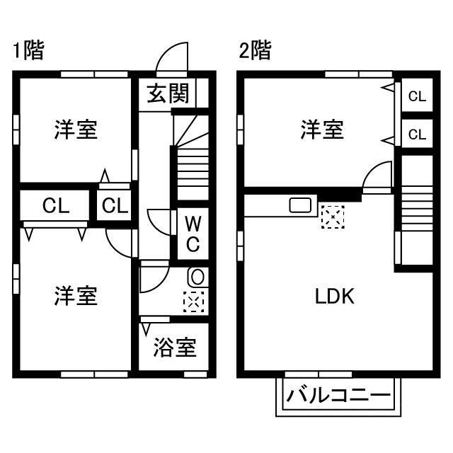プレースクロスロード(3LDK/1階)の間取り写真