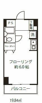 ドミール西船橋(ワンルーム/3階)の間取り写真