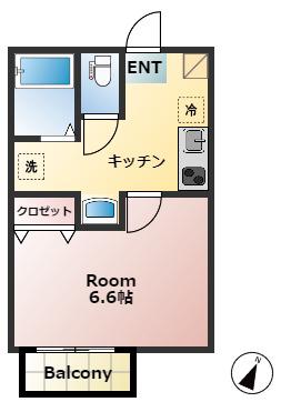 朋久レジデンス(1K/1階)の間取り写真