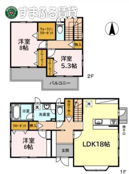 桜井町戸建(3LDK/1階)の間取り写真