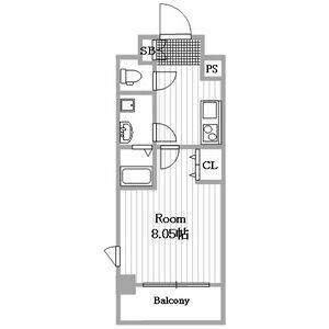 RAINBOW COURT 玉造(1K/7階)の間取り写真