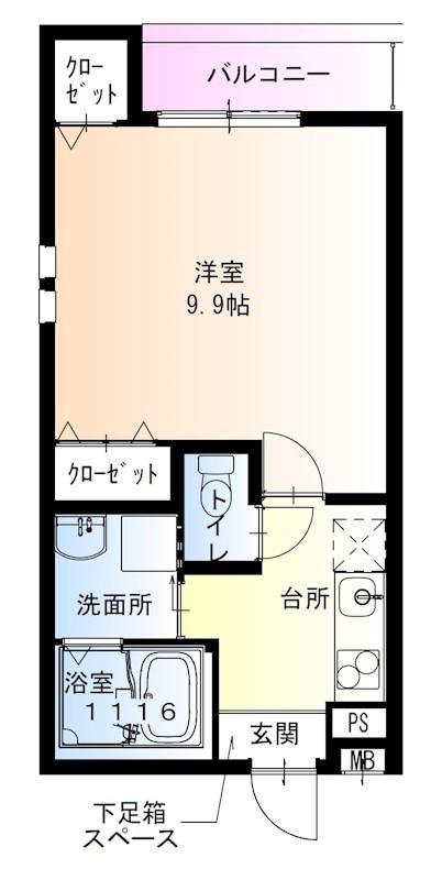 フジパレス長洲公園1番館(1K/1階)の間取り写真