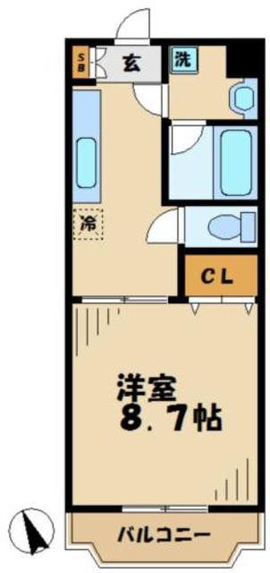 エスペランサクリア(1K/1階)の間取り写真