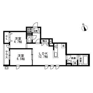 OB RESIDENCE(2LDK/1階)の間取り写真