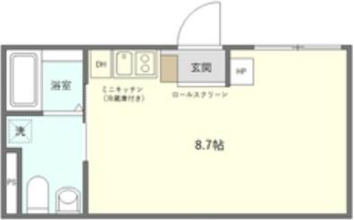 レジアス ウエノサクラギ(ワンルーム/4階)の間取り写真